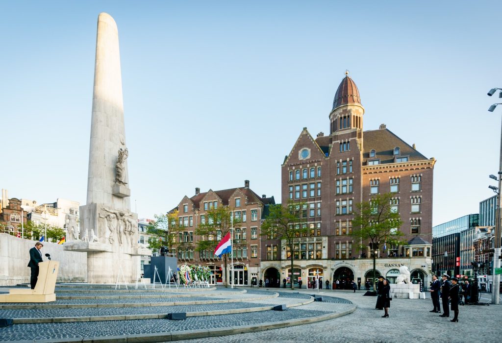 Amsterdam, 04–05-2020.
Nationale herdenking 2020. Nationaal monument op de Dam.
FOTO MARTIJN BEEKMAN/NATIONAAL COMITE 4 EN 5 MEI